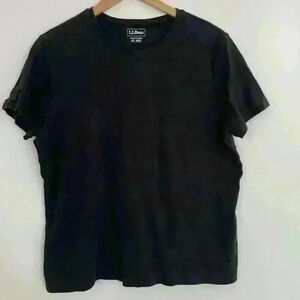 Women's L.L.Bean Basic Tee Short-Sleeve Crewneck Black Size Extra Large